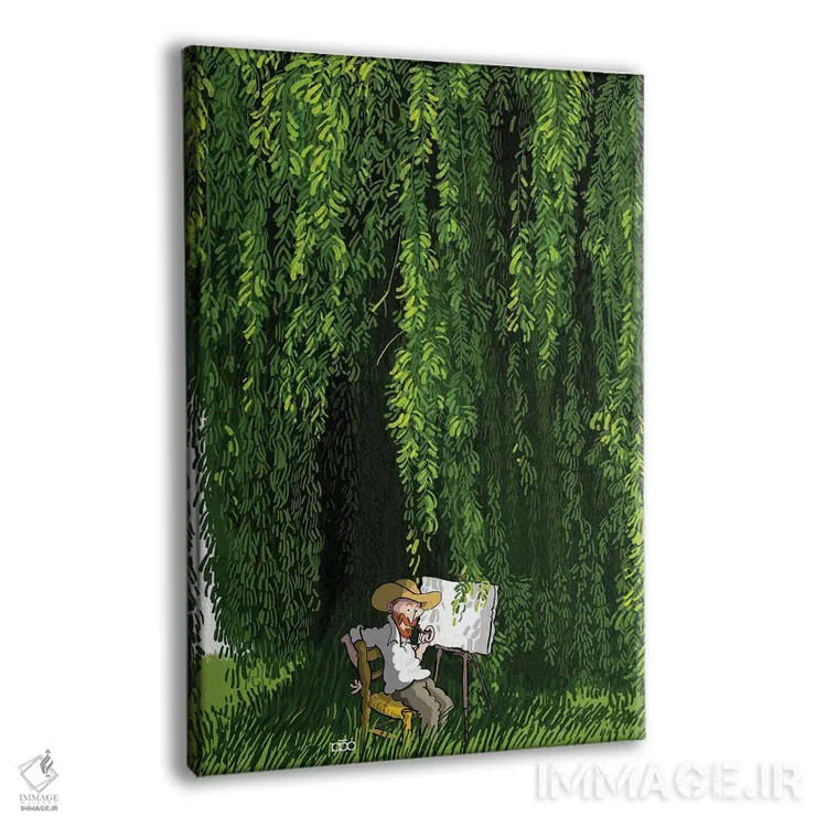 تابلو درخت بید اثر علیرضا کریمی مقدم (هنرمند ایرانی) - نمای پرسپکتیو محصول