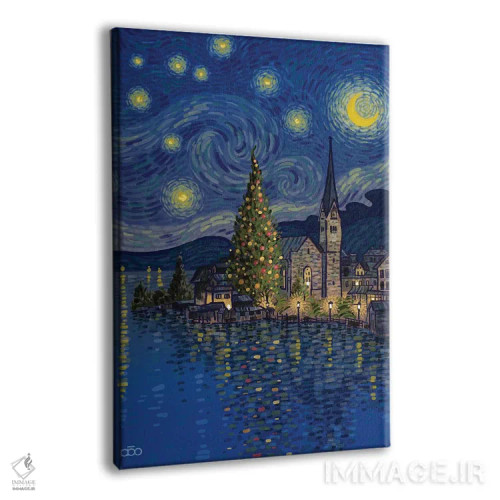 تابلو دریاچهٔ کریسمس اثر علیرضا کریمی مقدم (هنرمند ایرانی) - نمای پرسپکتیو محصول