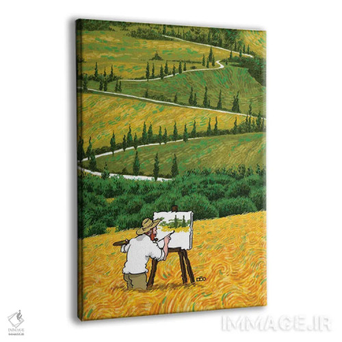 تابلو ونگوگ در پرووانس (نقاشی) اثر علیرضا کریمی مقدم (هنرمند ایرانی) - نمای پرسپکتیو محصول