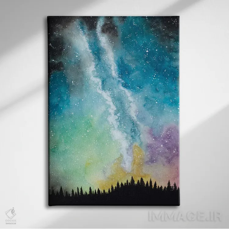 تابلو آسمان شب جادویی اثر آمایا بوچلی - نمای روبهرو روی دیوار