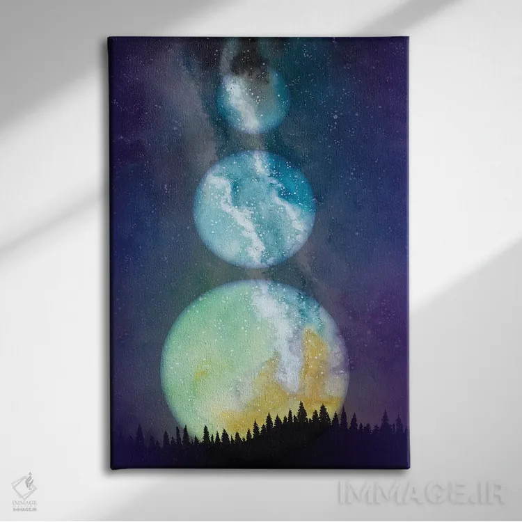 تابلو درون فضا اثر آمایا بوچلی - نمای روبهرو روی دیوار