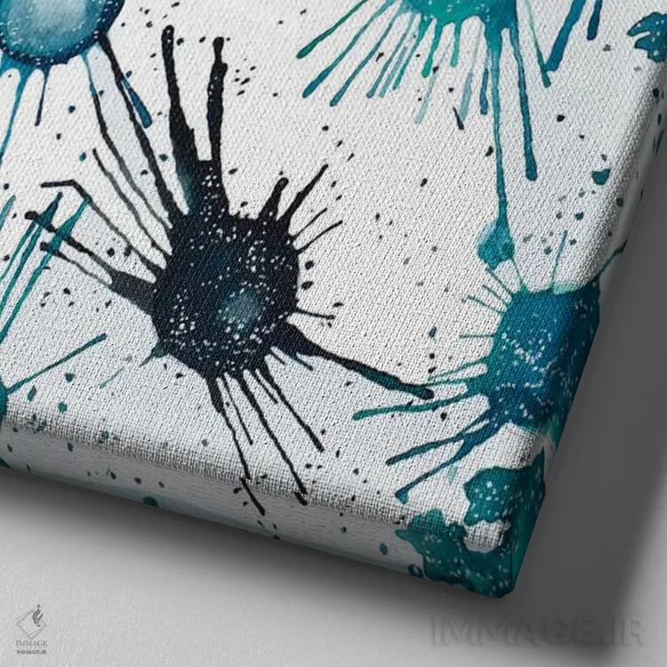 تابلو ماههای پاشیده اثر آمایا بوچلی - نمای نزدیک بافت بوم