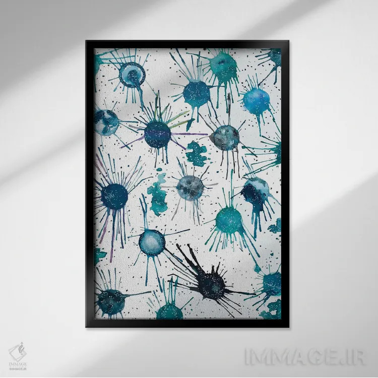 تابلو ماههای پاشیده اثر آمایا بوچلی - نمای قابدار مشکی