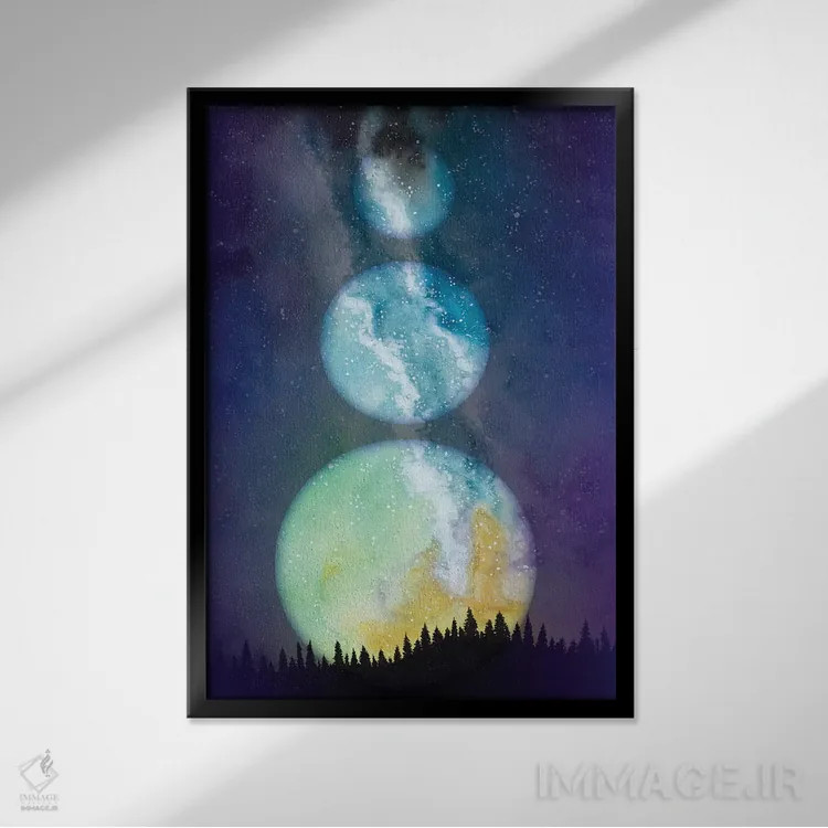 تابلو درون فضا اثر آمایا بوچلی - نمای قابدار مشکی