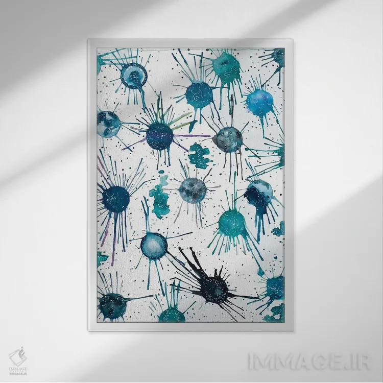 تابلو ماههای پاشیده اثر آمایا بوچلی - نمای قابدار سفید