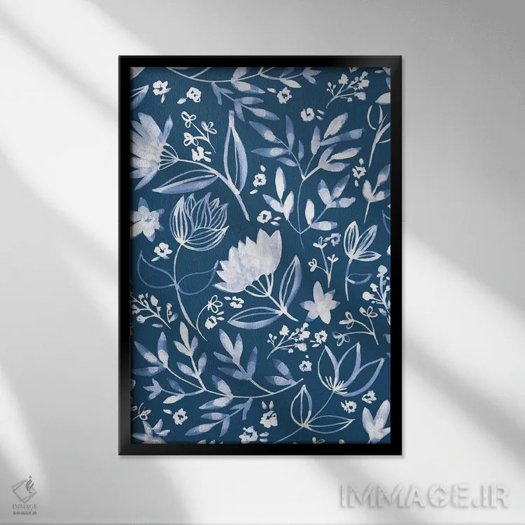 تابلو حالوهوای نیلی هفت اثر آماندا مکگی - نمای قابدار مشکی