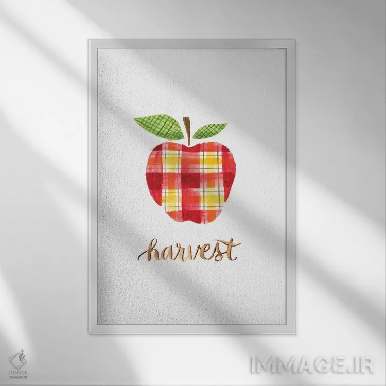 تابلو برداشت سیب دو اثر آماندا مکگی - نمای قابدار سفید