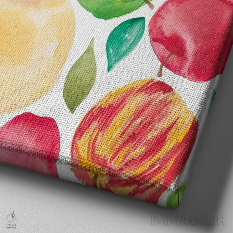 تابلو برداشت سیب پنج اثر آماندا مکگی - نمای نزدیک بافت بوم