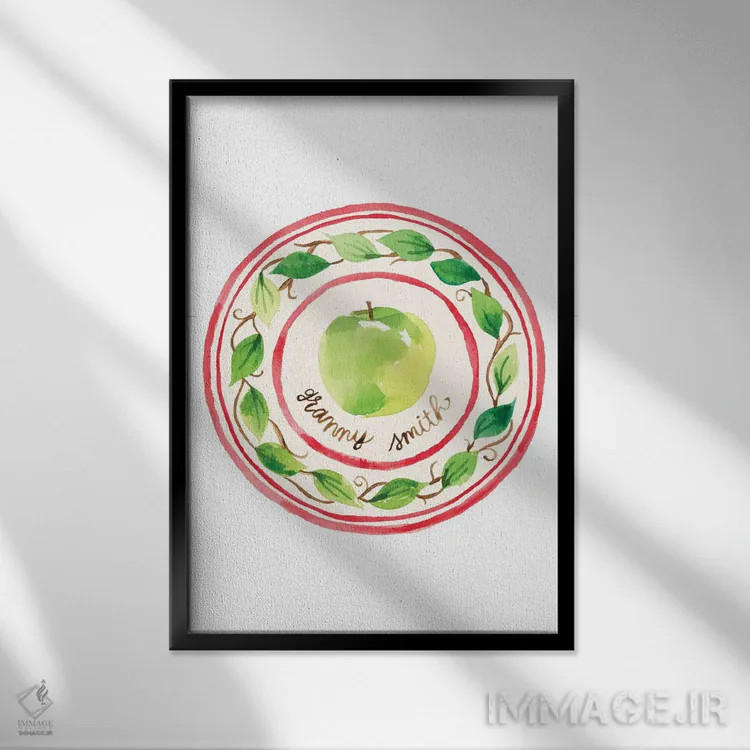 تابلو برداشت سیب شش اثر آماندا مکگی - نمای قابدار مشکی