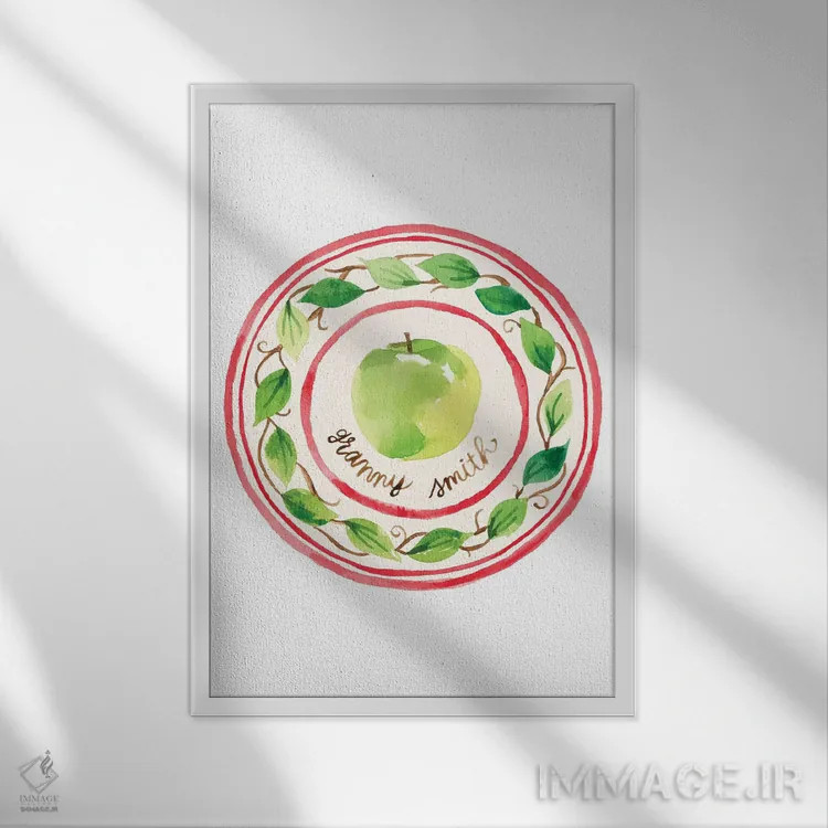 تابلو برداشت سیب شش اثر آماندا مکگی - نمای قابدار سفید