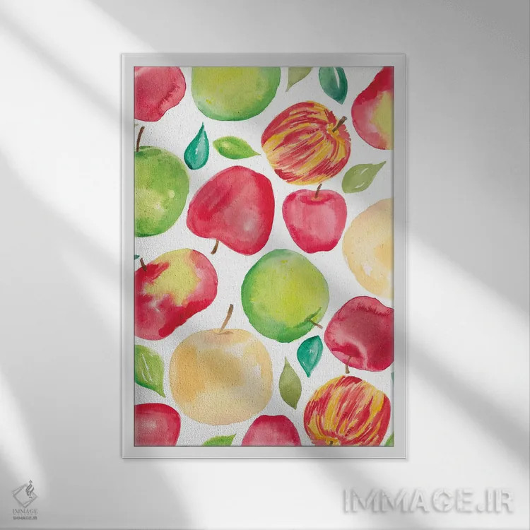 تابلو برداشت سیب پنج اثر آماندا مکگی - نمای قابدار سفید