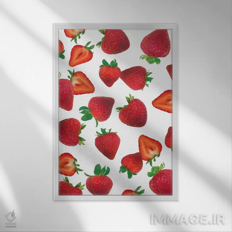 تابلو توتفرنگی تازه اثر آماندا مکگی - نمای قابدار سفید