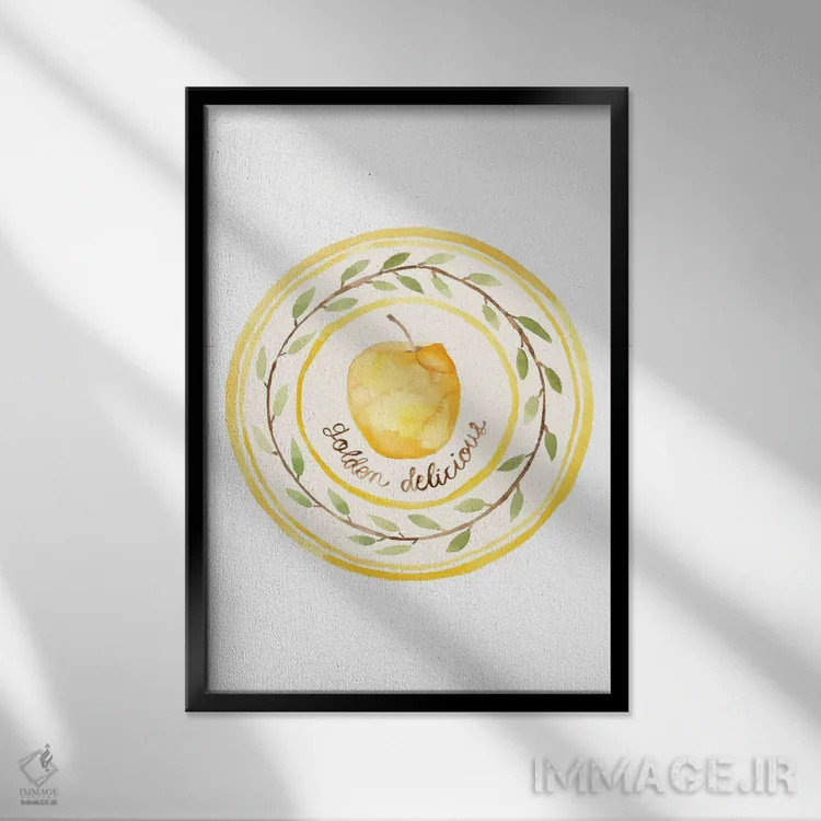 تابلو برداشت سیب هشت اثر آماندا مکگی - نمای قابدار مشکی