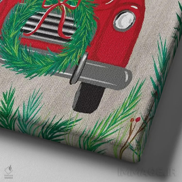 تابلو مزرعه کریسمسی یک اثر آماندا مکگی - نمای نزدیک بافت بوم