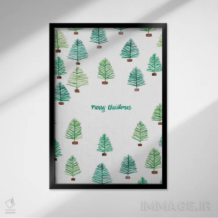 تابلو ای درخت کریسمس سه اثر آماندا مکگی - نمای قابدار مشکی