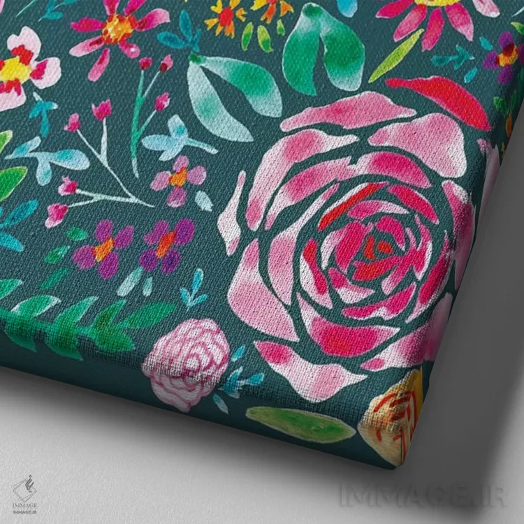 تابلو باغ نقاشیشده یک اثر آماندا مکگی - نمای نزدیک بافت بوم