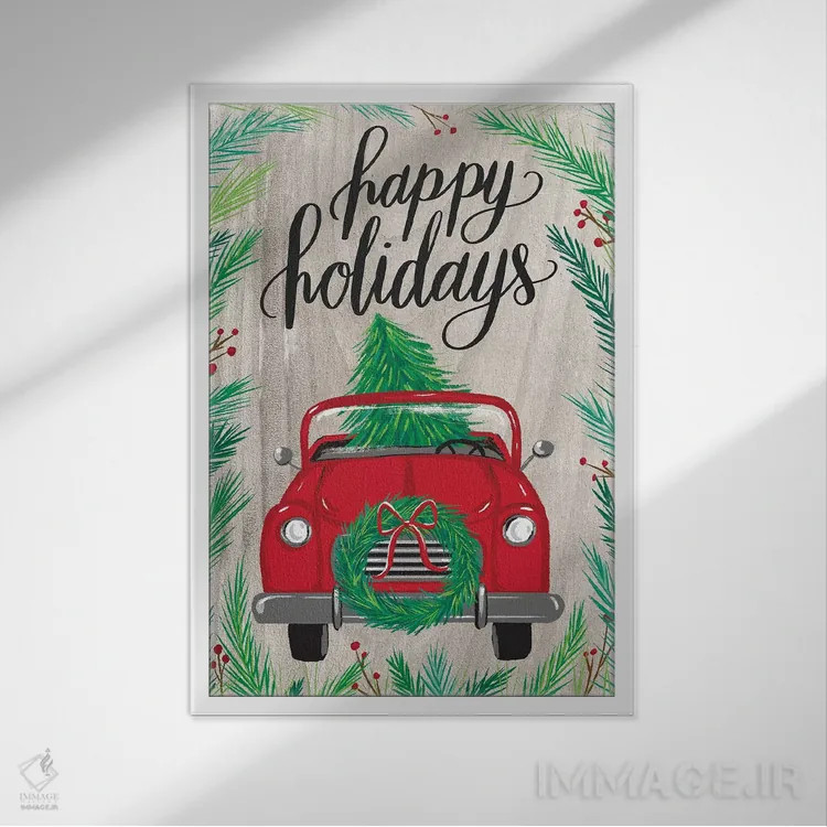 تابلو مزرعه کریسمسی یک اثر آماندا مکگی - نمای قابدار سفید