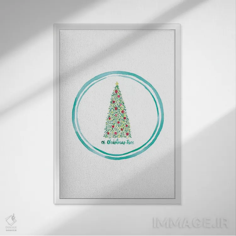 تابلو ای درخت کریسمس یک اثر آماندا مکگی - نمای قابدار سفید