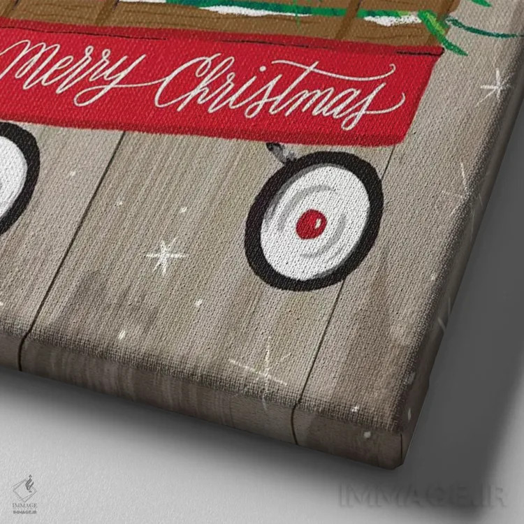 تابلو مزرعه کریسمس دو اثر آماندا مکگی - نمای نزدیک بافت بوم