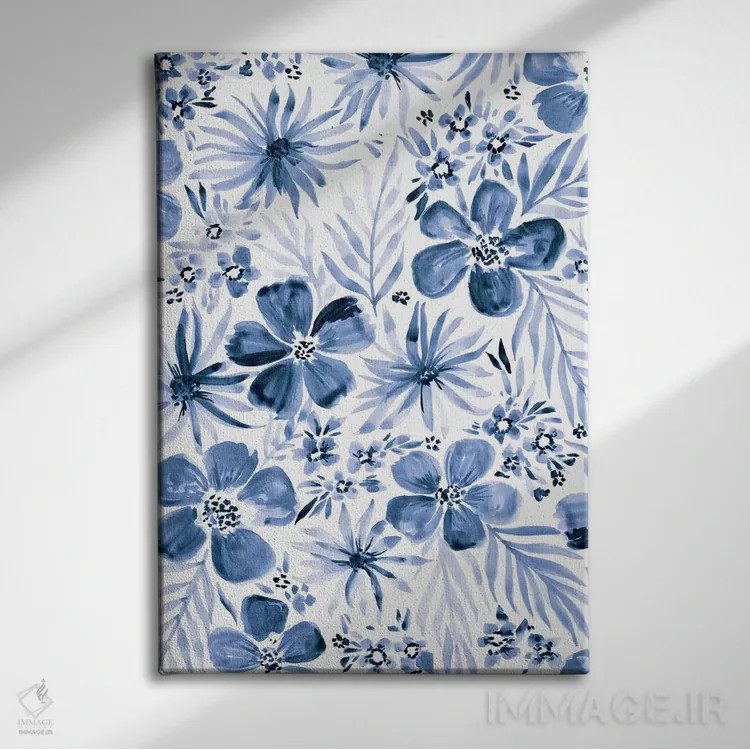 تابلو حالوهوای نیلی یک اثر آماندا مکگی - نمای روبهرو روی دیوار