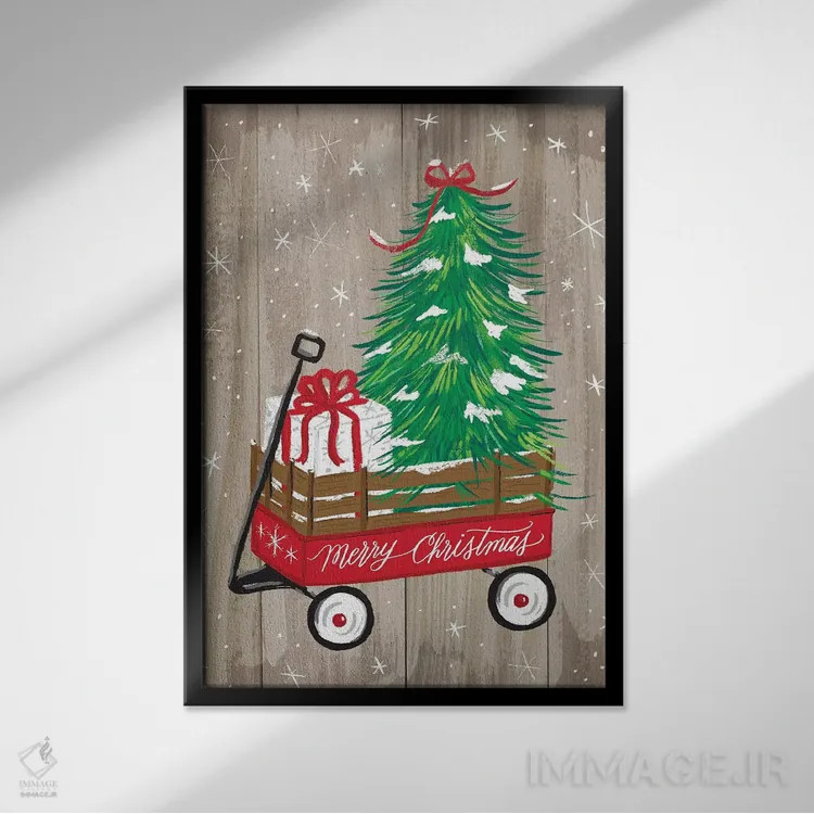 تابلو مزرعه کریسمس دو اثر آماندا مکگی - نمای قابدار مشکی