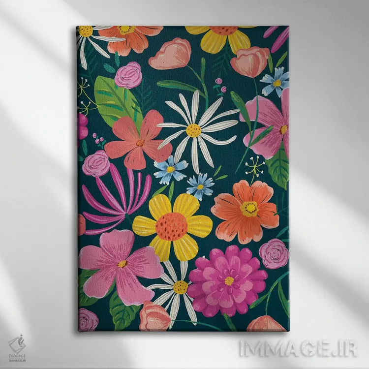 تابلو درخشش گلها دو اثر آماندا مکگی - نمای روبهرو روی دیوار