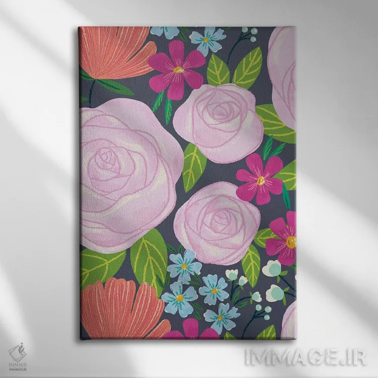 تابلو درخشش گلها چهار اثر آماندا مکگی - نمای روبهرو روی دیوار