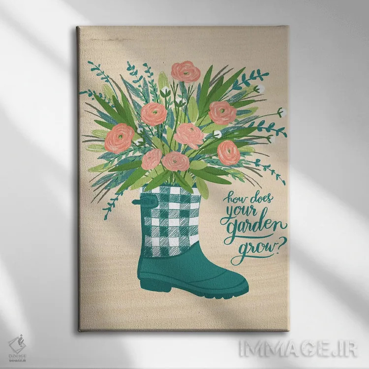 تابلو گلهای خانه روستایی چهار اثر آماندا مکگی - نمای روبهرو روی دیوار