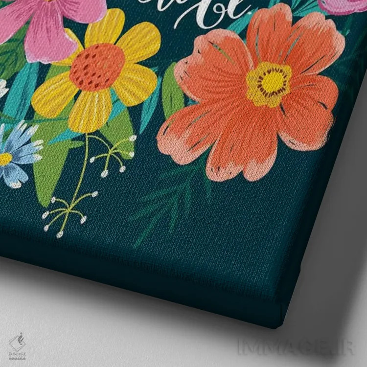 تابلو درخشش گلها یک اثر آماندا مکگی - نمای نزدیک بافت بوم
