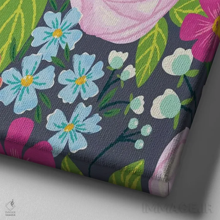 تابلو درخشش گلها چهار اثر آماندا مکگی - نمای نزدیک بافت بوم