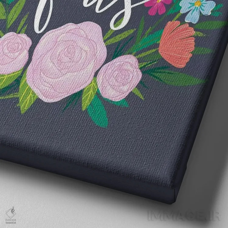 تابلو درخشش گلها سه اثر آماندا مکگی - نمای نزدیک بافت بوم