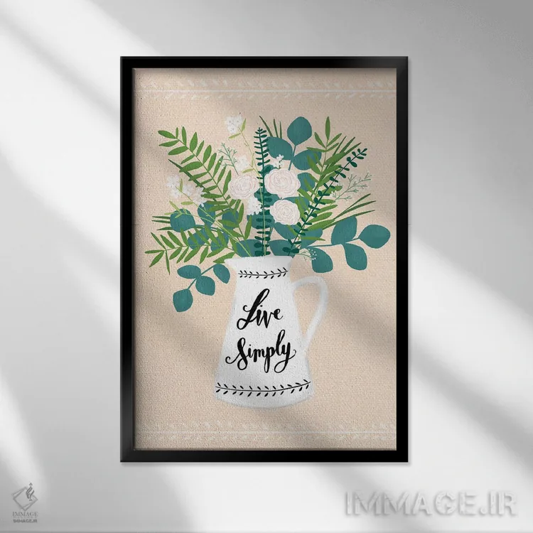 تابلو گلهای خانه روستایی یک اثر آماندا مکگی - نمای قابدار مشکی