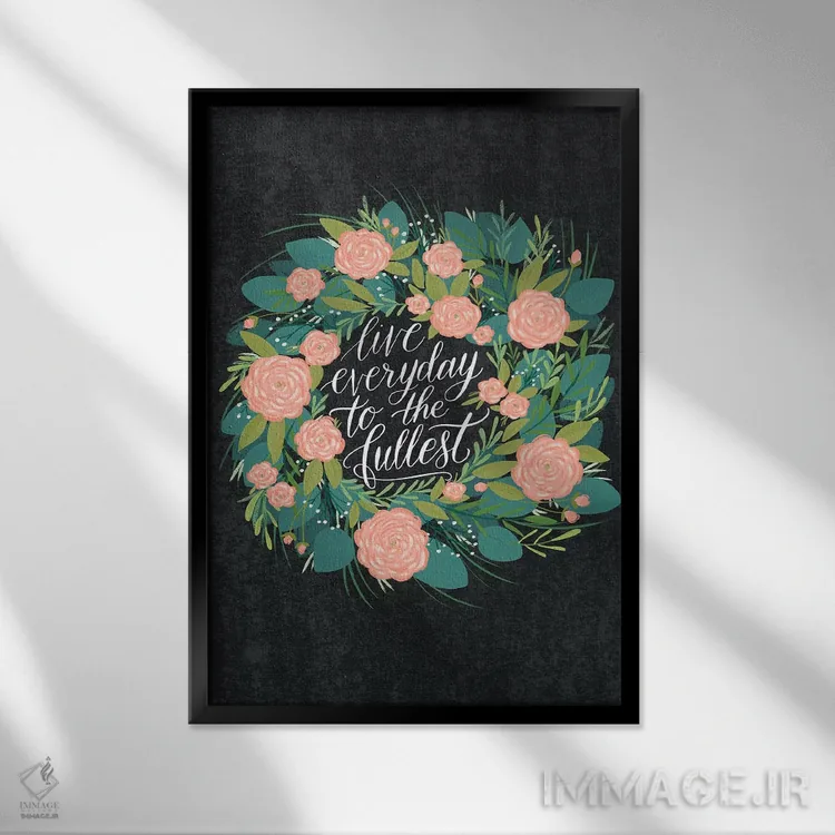 تابلو گلهای خانه روستایی پنج اثر آماندا مکگی - نمای قابدار مشکی