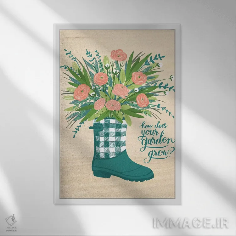 تابلو گلهای خانه روستایی چهار اثر آماندا مکگی - نمای قابدار سفید