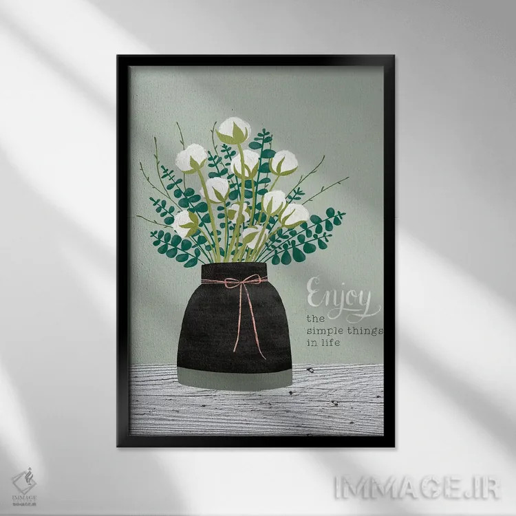 تابلو گلهای خانه روستایی هفت اثر آماندا مکگی - نمای قابدار مشکی