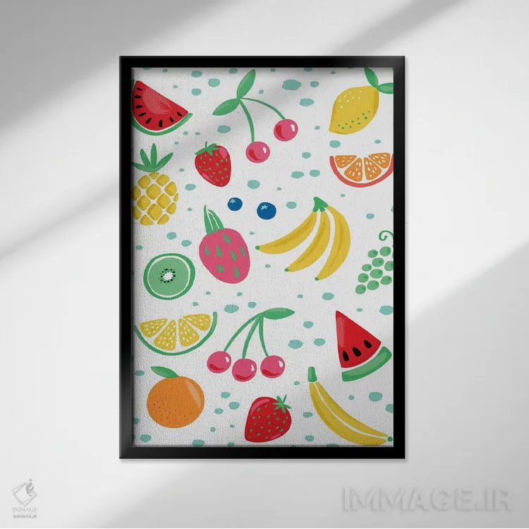 تابلو میوههای تابستانی سه اثر آماندا مکگی - نمای قابدار مشکی