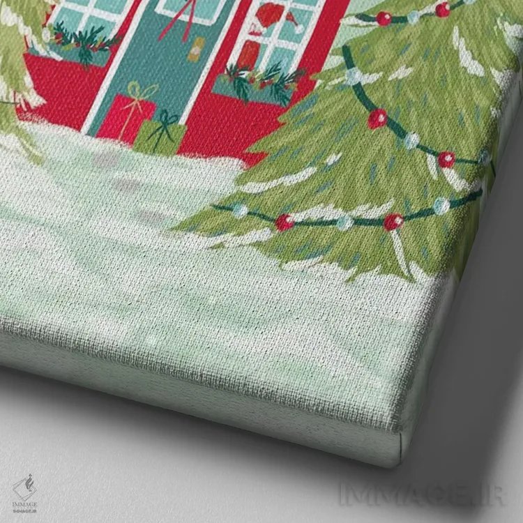 تابلو کریسمس جادویی شش اثر آماندا مکگی - نمای نزدیک بافت بوم