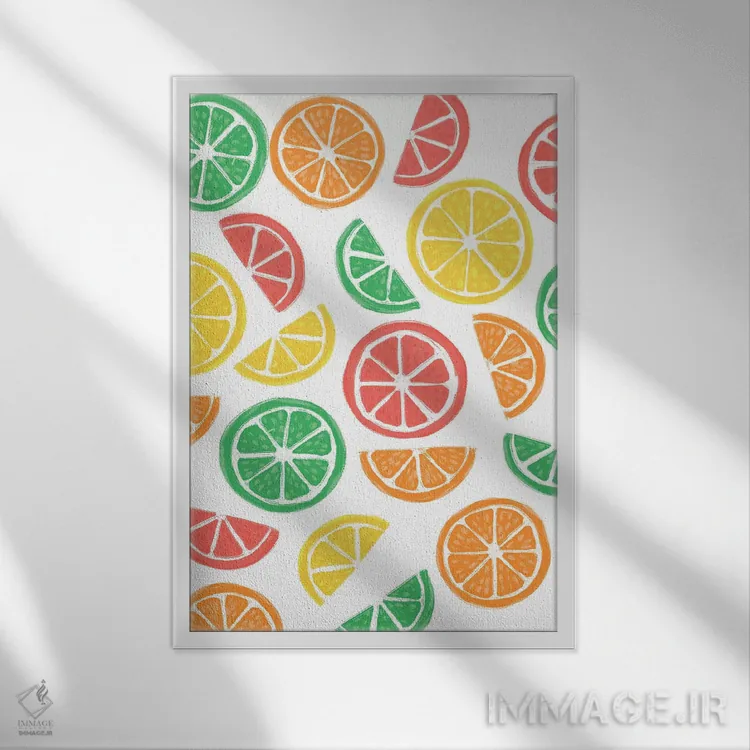 تابلو میوههای تابستانی یک اثر آماندا مکگی - نمای قابدار سفید