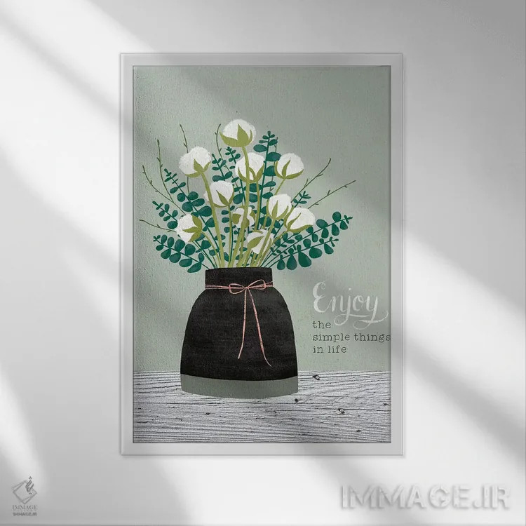 تابلو گلهای خانه روستایی هفت اثر آماندا مکگی - نمای قابدار سفید