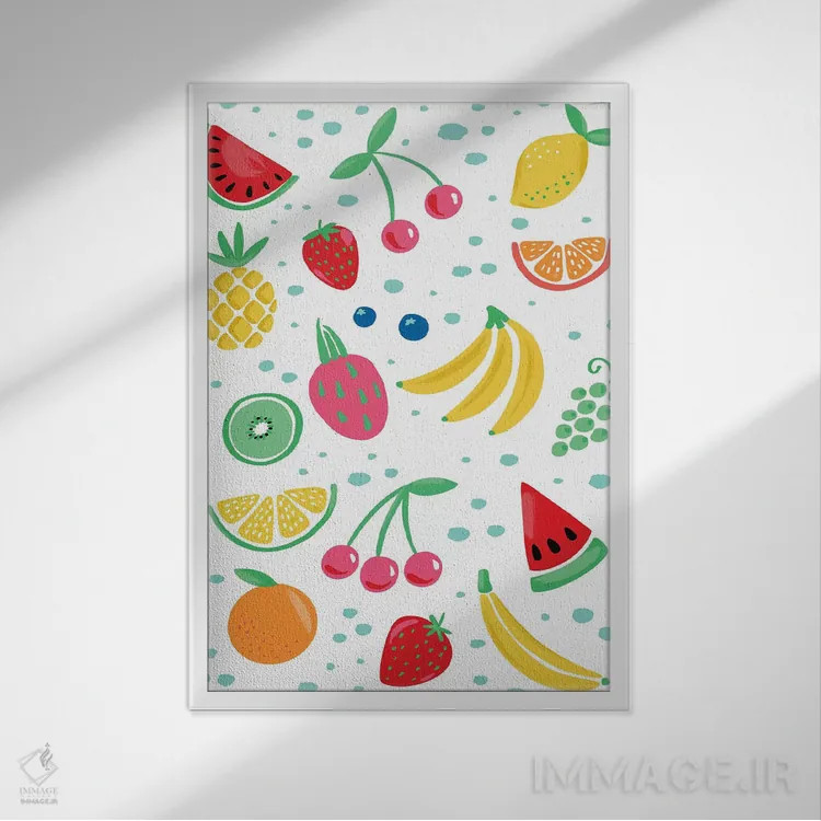 تابلو میوههای تابستانی سه اثر آماندا مکگی - نمای قابدار سفید