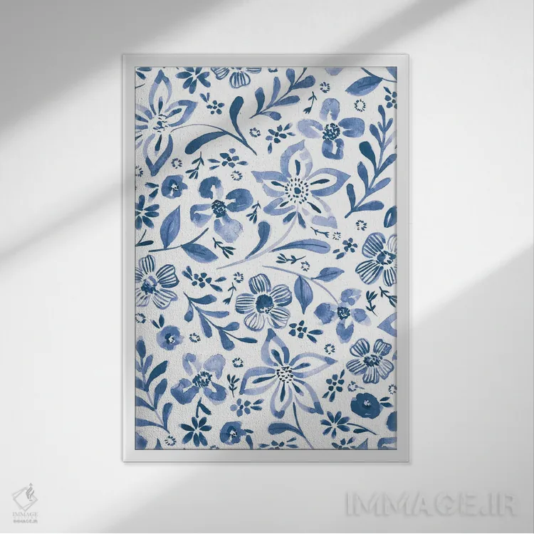 تابلو حالوهوای نیلی چهار اثر آماندا مکگی - نمای قابدار سفید