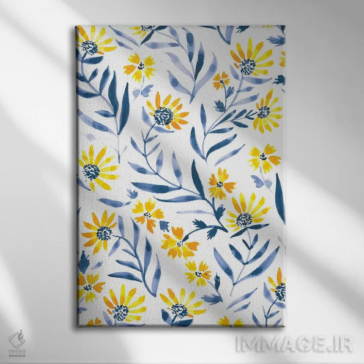 تابلو حالوهوای نیلی پنج اثر آماندا مکگی - نمای روبهرو روی دیوار