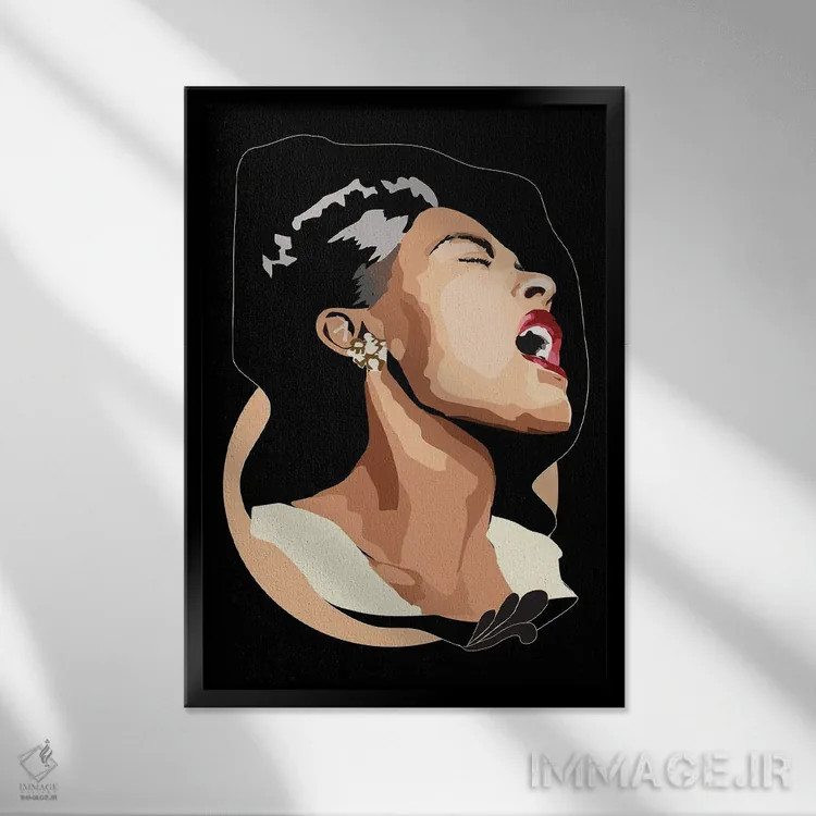 تابلو بیلی هالیدی (خواننده آمریکایی) اثر آنا مککی - نمای قابدار مشکی