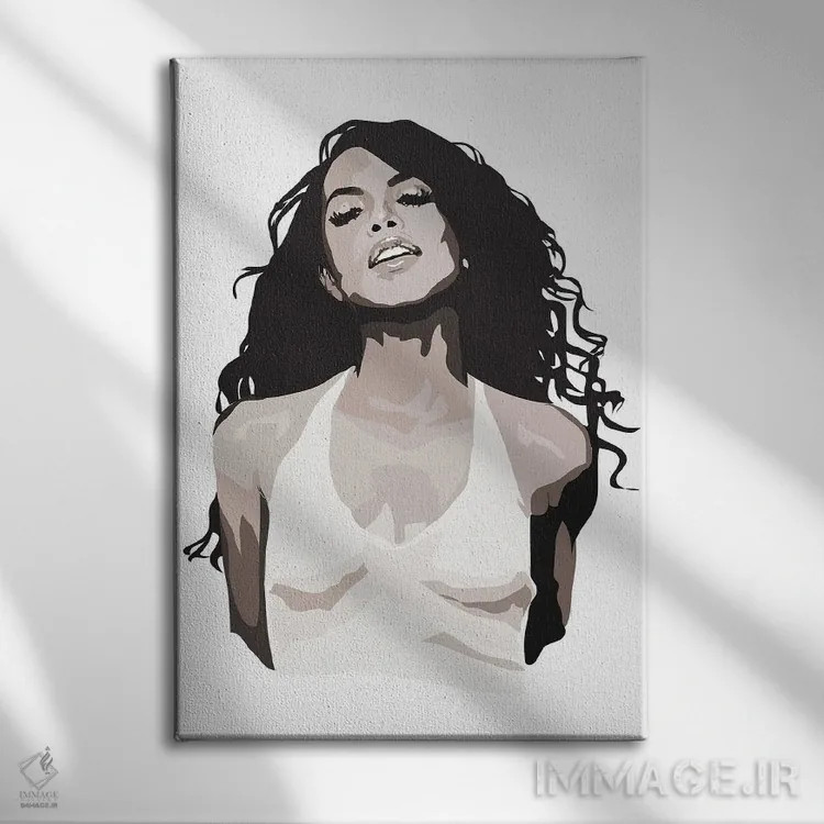 تابلو آلیا سیاه و سفید اثر آنا مککی - نمای روبهرو روی دیوار