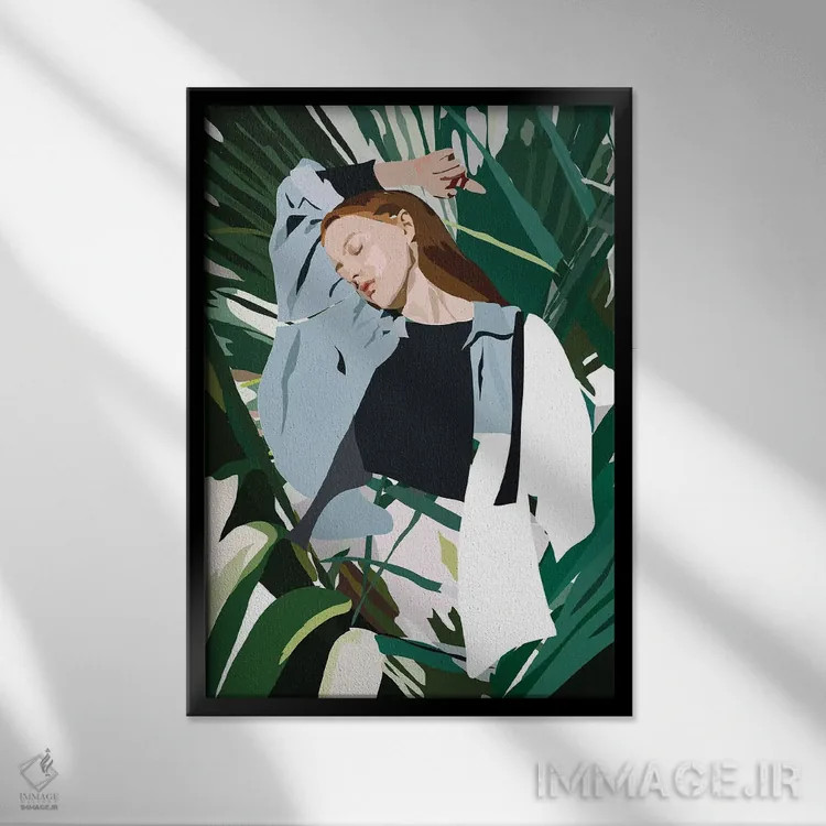 تابلو بانوی آبی اثر آنا مککی - نمای قابدار مشکی