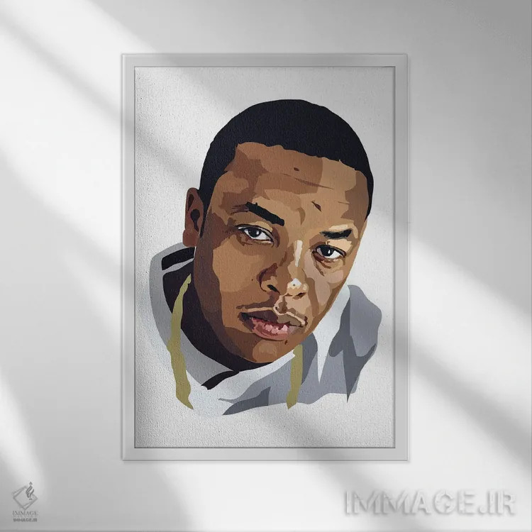 تابلو دکتر دره (رپر آمریکایی) اثر آنا مککی - نمای قابدار سفید
