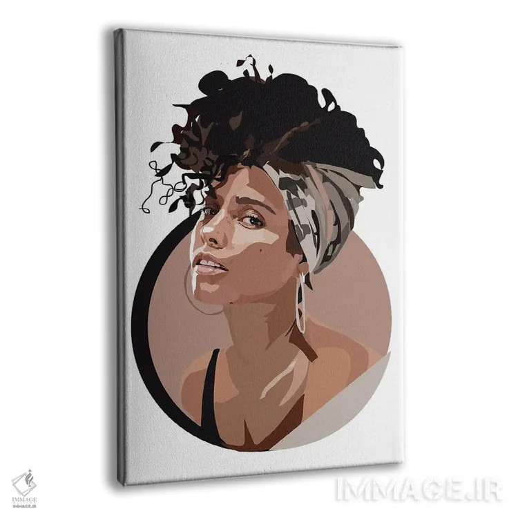 تابلو آلیشیا کیز (خواننده آمریکایی) اثر آنا مککی - نمای پرسپکتیو محصول