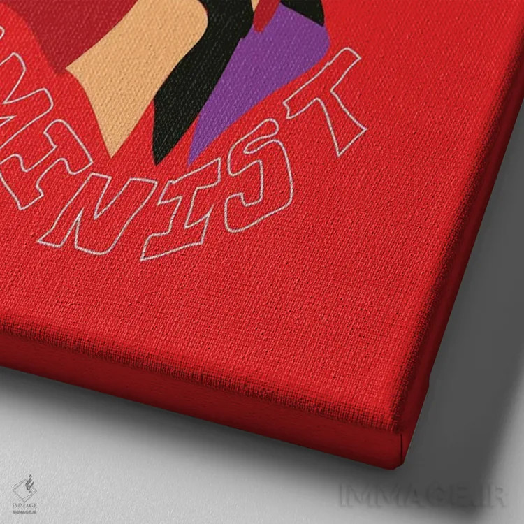 تابلو آفرو فمنیستی (آفرو به عنوان مدل مو) اثر آنا مککی - نمای نزدیک بافت بوم