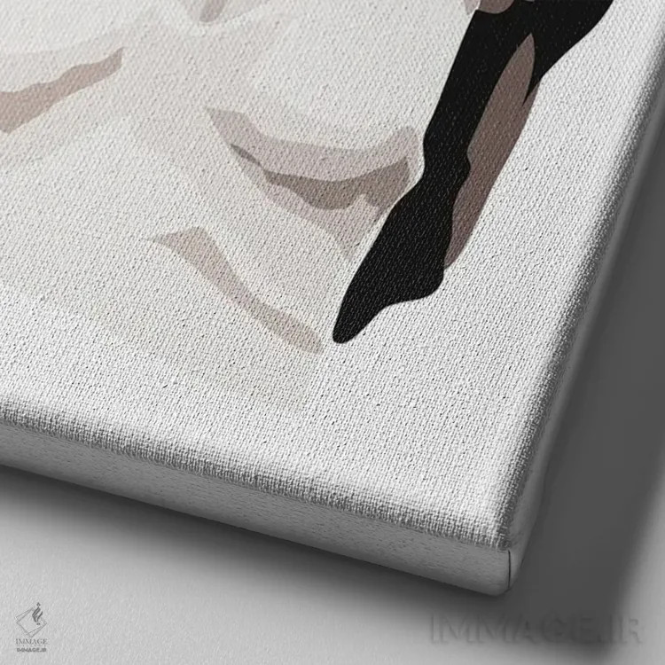 تابلو آلیا سیاه و سفید اثر آنا مککی - نمای نزدیک بافت بوم