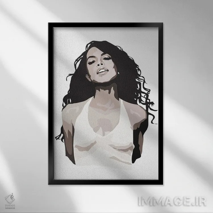 تابلو آلیا سیاه و سفید اثر آنا مککی - نمای قابدار مشکی